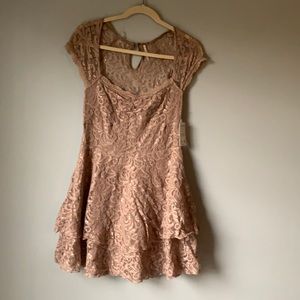 Size 6 free people taupe lace dress